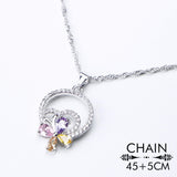 Colorful Zirconia 925 Sterling Silver Jewelry Set