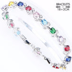 Colorful Zirconia 925 Sterling Silver Jewelry Set