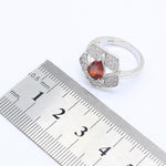 Red Zircon Silver Jewelry Set