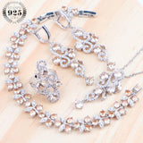 925 Bridal Champagne Cubic Zirconia Jewelry Set