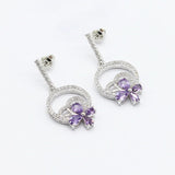 Purple 925 Silver Stamped Jewelry Set