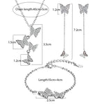 Butterfly 925 Sterling Silver Zircon Jewelry Set