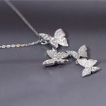 Butterfly 925 Sterling Silver Zircon Jewelry Set