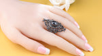 Gray Gold Crystal Vintage Ring Crystal Jewelry