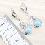 Blue Freshwater 925 Silver Pearl Jewelry Set