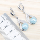 Blue Freshwater 925 Silver Pearl Jewelry Set