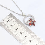 Red Garnet 925 Silver Stamped Jewelry Set