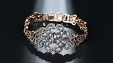 Gold Vintage Bracelet Crystal Flower Jewelry