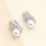 White Freshwater Pearl Silver Color Jewelry Set