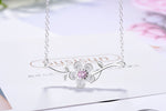 Pink Cherry Blossoms Zircon Flower 925 Sterling Silver Jewelry Set