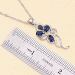 Silver Blue Kyanite Plant Jewelry Set