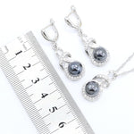 Black Pearl Silver Gray Jewelry Set