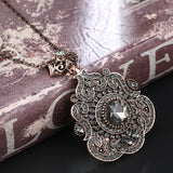 Gold Crystal Pendant Vintage Necklace Crystal Jewelry