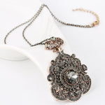 Gold Crystal Pendant Vintage Necklace Crystal Jewelry