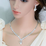 925 Sterling Silver Pearl Zircon Jewelry Set