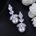 925 Sterling Silver Pearl Zircon Jewelry Set