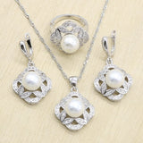 White Pearl Silver 925 Jewelry Set