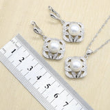 White Pearl Silver 925 Jewelry Set
