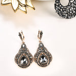 Gold Crystal Vintage Earring Crystal Flower Jewelry