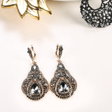 Gold Crystal Vintage Earring Crystal Flower Jewelry