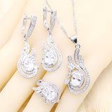 White AAA Zirconia Silver Bridal Jewelry Set