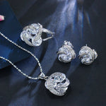 Cubic Zirconia Knot 925 Silver Jewelry Set