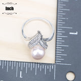 White Zircon Stone Pearl 925 Silver Jewelry Set