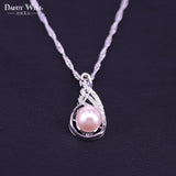 Pink Pearl Zircon Silver Jewelry Set