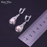 Pink Pearl Zircon Silver Jewelry Set