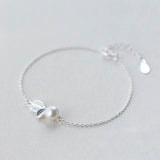 Pearl Leaf Stamp 925 Sterling Silver Jewelry Set