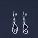 Blue Cubic Zirconia Silver Jewelry Set