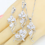 925 Silver White Topaz Jewelry Set