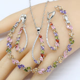 Multicolor Zircon 925 Sterling Silver Jewelry Set