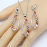 Multicolor Zircon 925 Sterling Silver Jewelry Set