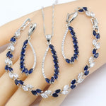 Blue Sapphire 925 Silver Jewelry Set