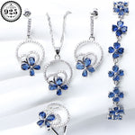 Silver 925 Blue Zirconia Jewelry Jewelry Set