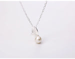 Pearl Leaf Stamp 925 Sterling Silver Jewelry Set