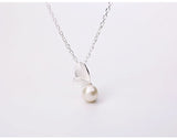 Pearl Leaf Stamp 925 Sterling Silver Jewelry Set