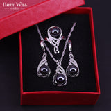 Black Pearl Silver Zircon Freshwater Jewelry Set