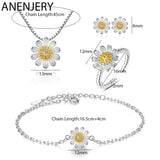 Sunflower Daisy 925 Sterling Silver Jewelry Sets