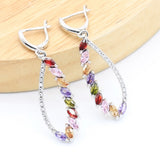 Multicolor Zircon 925 Sterling Silver Jewelry Set