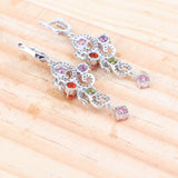 Multicolored Cubic Zirconia Bridal Jewelry Set Silver 925