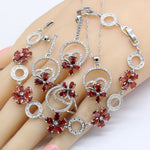 Red Garnet 925 Silver Stamped Jewelry Set