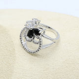 Black Silver Zircon 925 Jewelry Set