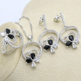 Black Silver Zircon 925 Jewelry Set