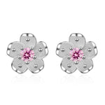 Pink Cherry Blossoms Flower 925 Sterling Jewelry Set