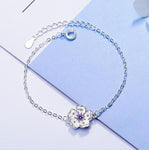 Purple Cherry Blossoms Flower 925 Sterling Jewelry Set