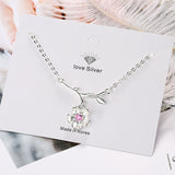 Pink Cherry Blossoms Flower 925 Sterling Jewelry Set