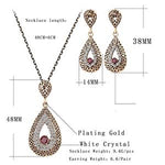 Red Stone Vintage Crystal Jewelry Set