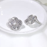 Silver Square Shaped Zirconia Jewelry Set